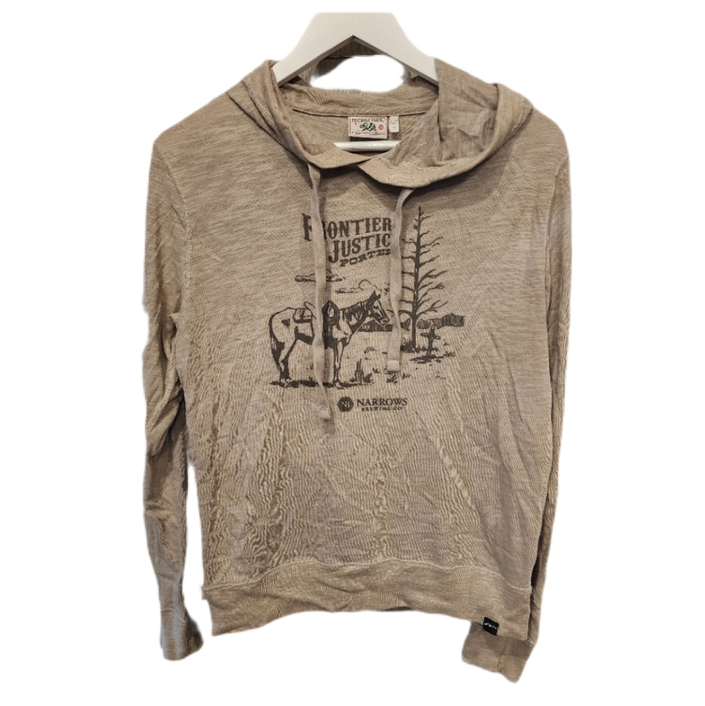 Narrows Brewing Tacoma Washington Hooded Long Sleeve Shirt Frontier Justice S